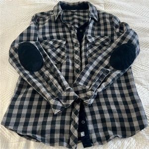 Eddie Bauer Flannel with Suede Elbow Patches and detailing